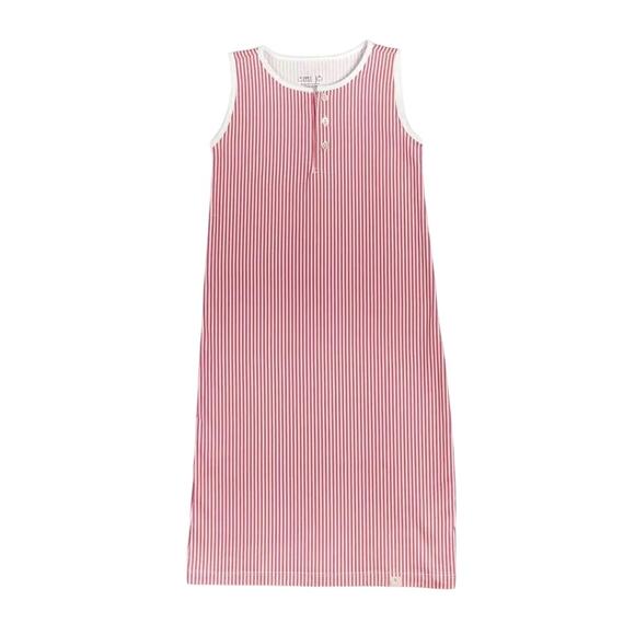 Omi Jo Well Dressed Wolf Gull Red Stripe Maxi Sleep Dress 3Y - Picture 1 of 5